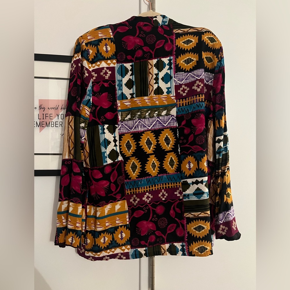 Multi Colored/Boho Patterned Cardigan Vintage L K… - image 2